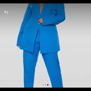 Blue Over sized Jacket and pants suit
